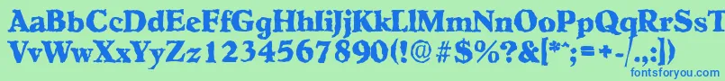 HobokenrandomXboldRegular Font – Blue Fonts on Green Background