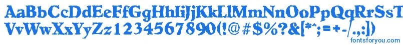 フォントHobokenrandomXboldRegular – 白い背景に青い文字