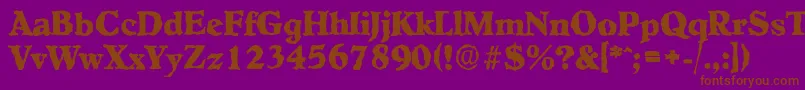 HobokenrandomXboldRegular Font – Brown Fonts on Purple Background