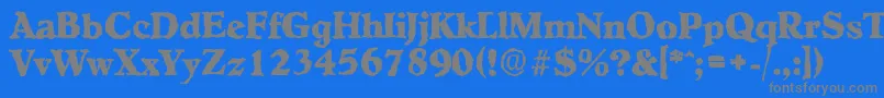 HobokenrandomXboldRegular Font – Gray Fonts on Blue Background