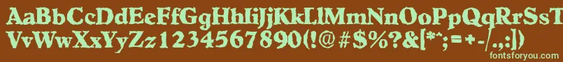 HobokenrandomXboldRegular Font – Green Fonts on Brown Background