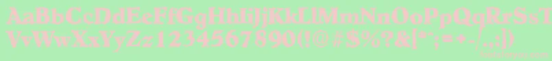 HobokenrandomXboldRegular Font – Pink Fonts on Green Background