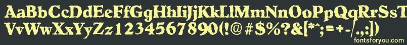 HobokenrandomXboldRegular Font – Yellow Fonts on Black Background