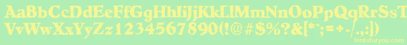 HobokenrandomXboldRegular Font – Yellow Fonts on Green Background