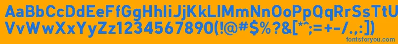 KlimaBold Font – Blue Fonts on Orange Background