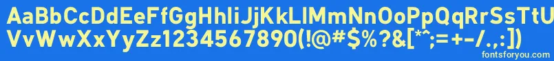 KlimaBold Font – Yellow Fonts on Blue Background