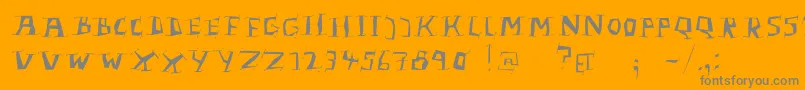 フォントLinolphabetBold – オレンジの背景に灰色の文字