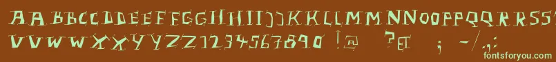 Шрифт LinolphabetBold – зелёные шрифты на коричневом фоне