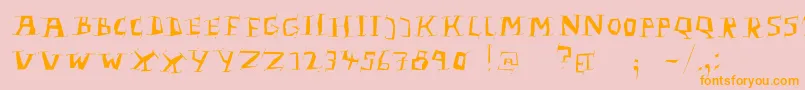 LinolphabetBold Font – Orange Fonts on Pink Background