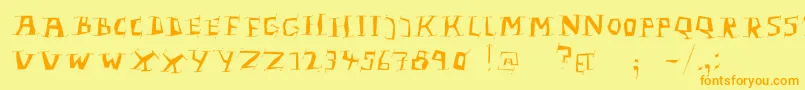 LinolphabetBold Font – Orange Fonts on Yellow Background