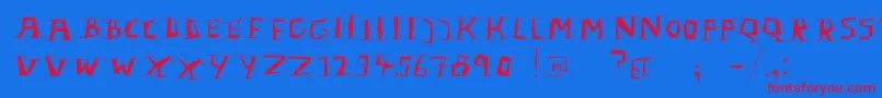 fuente LinolphabetBold – Fuentes Rojas Sobre Fondo Azul