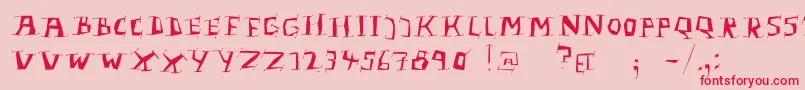 fuente LinolphabetBold – Fuentes Rojas Sobre Fondo Rosa