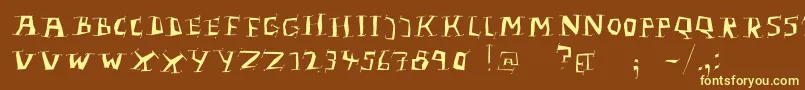 LinolphabetBold Font – Yellow Fonts on Brown Background