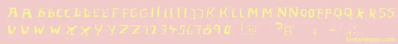 LinolphabetBold Font – Yellow Fonts on Pink Background