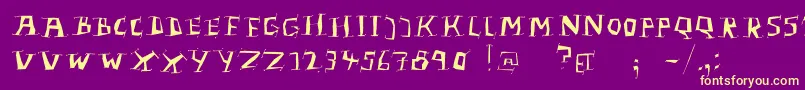 LinolphabetBold Font – Yellow Fonts on Purple Background