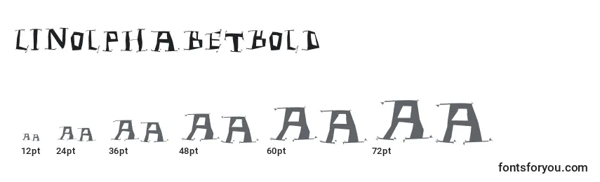 Размеры шрифта LinolphabetBold