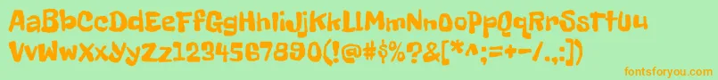 FrecklefaceRegular Font – Orange Fonts on Green Background