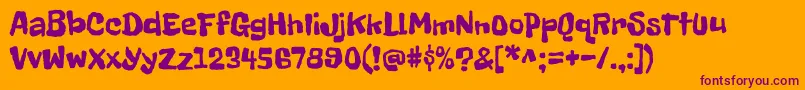 FrecklefaceRegular Font – Purple Fonts on Orange Background