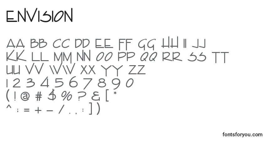 Шрифт Envision – алфавит, цифры, специальные символы