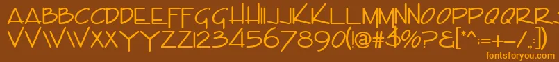 Envision Font – Orange Fonts on Brown Background