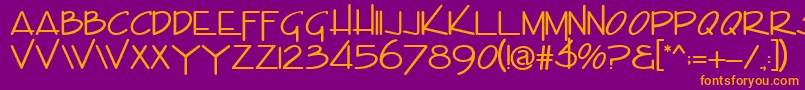 Envision Font – Orange Fonts on Purple Background