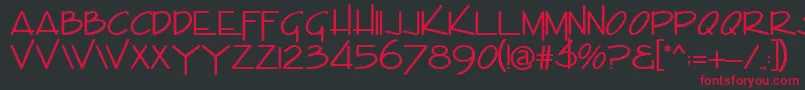 Envision Font – Red Fonts on Black Background