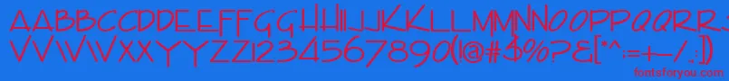 Envision Font – Red Fonts on Blue Background