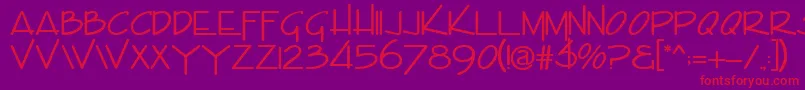 Envision Font – Red Fonts on Purple Background