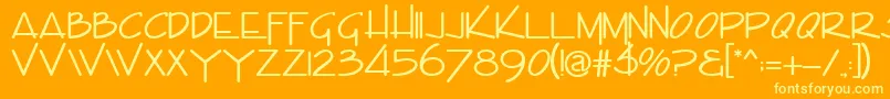 Envision Font – Yellow Fonts on Orange Background