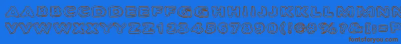 Bambiraptor Font – Brown Fonts on Blue Background