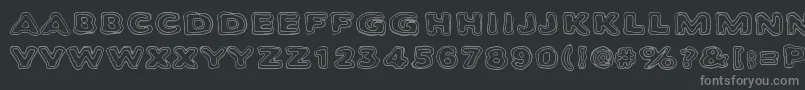 Bambiraptor-fontti – harmaat kirjasimet mustalla taustalla