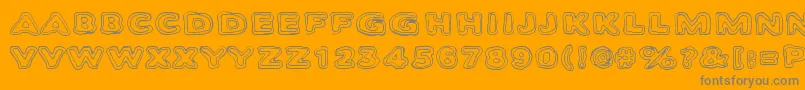 Bambiraptor-Schriftart – Graue Schriften auf orangefarbenem Hintergrund