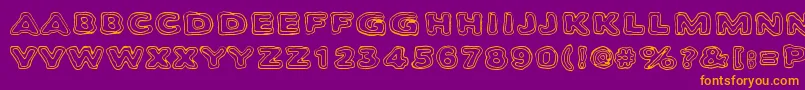 Bambiraptor-Schriftart – Orangefarbene Schriften auf violettem Hintergrund