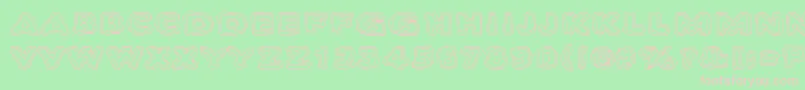 Bambiraptor-Schriftart – Rosa Schriften auf grünem Hintergrund