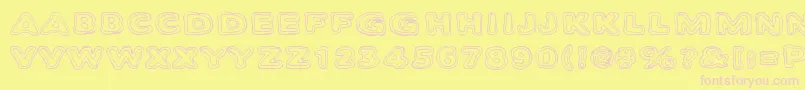 Шрифт Bambiraptor – розовые шрифты на жёлтом фоне
