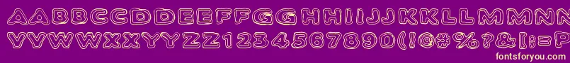 Шрифт Bambiraptor – жёлтые шрифты на фиолетовом фоне