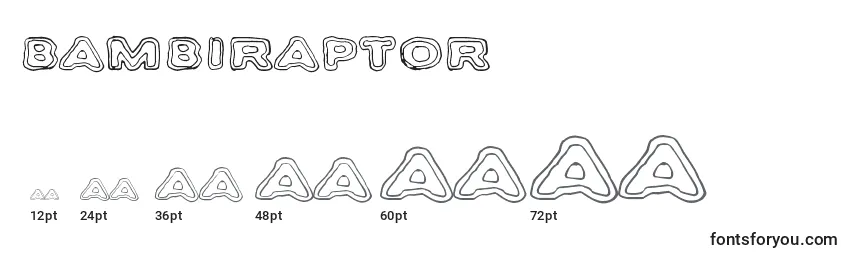 Размеры шрифта Bambiraptor