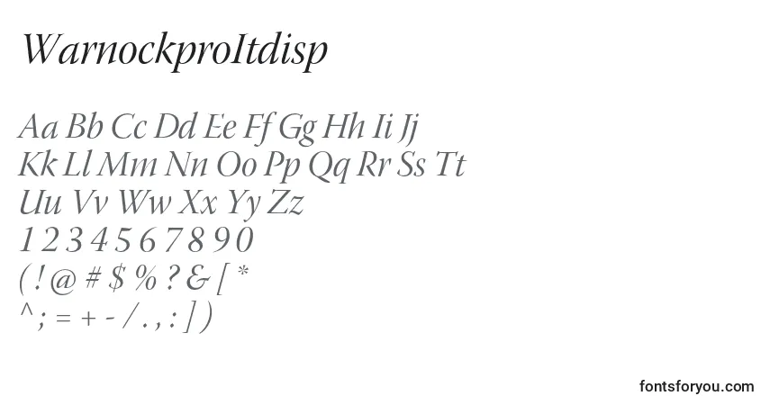 A fonte WarnockproItdisp – alfabeto, números, caracteres especiais