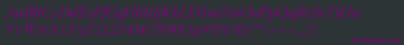 フォントWarnockproItdisp – 黒い背景に紫のフォント