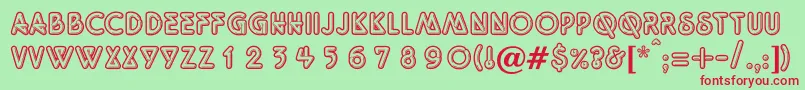 Quotidien Font – Red Fonts on Green Background