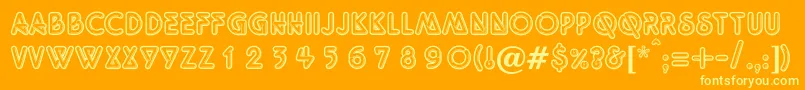 Quotidien Font – Yellow Fonts on Orange Background