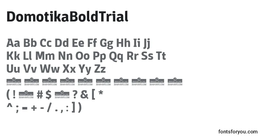 DomotikaBoldTrial-fontti – aakkoset, numerot, erikoismerkit