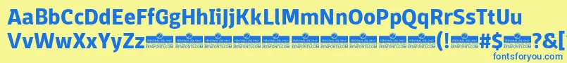 DomotikaBoldTrial Font – Blue Fonts on Yellow Background