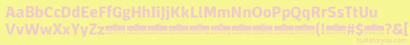 DomotikaBoldTrial Font – Pink Fonts on Yellow Background