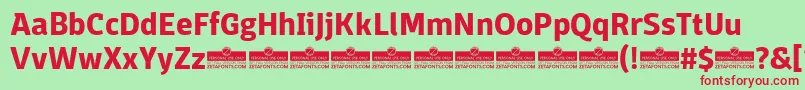 DomotikaBoldTrial Font – Red Fonts on Green Background