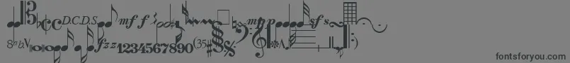 Fonte SaxNViolinsLightSsiLight – fontes pretas em um fundo cinza
