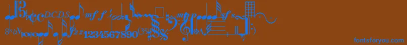 Шрифт SaxNViolinsLightSsiLight – синие шрифты на коричневом фоне