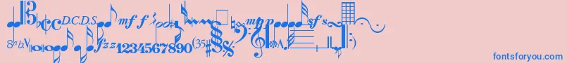 SaxNViolinsLightSsiLight Font – Blue Fonts on Pink Background