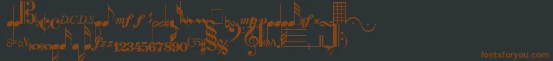 SaxNViolinsLightSsiLight Font – Brown Fonts on Black Background