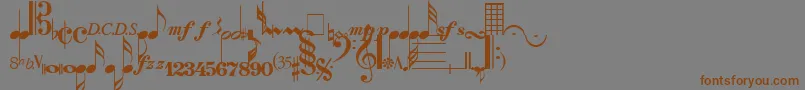 SaxNViolinsLightSsiLight Font – Brown Fonts on Gray Background